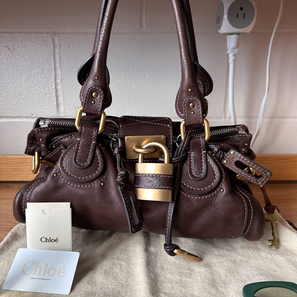 Chloe Dark Brown Leather Shoulder Bag
